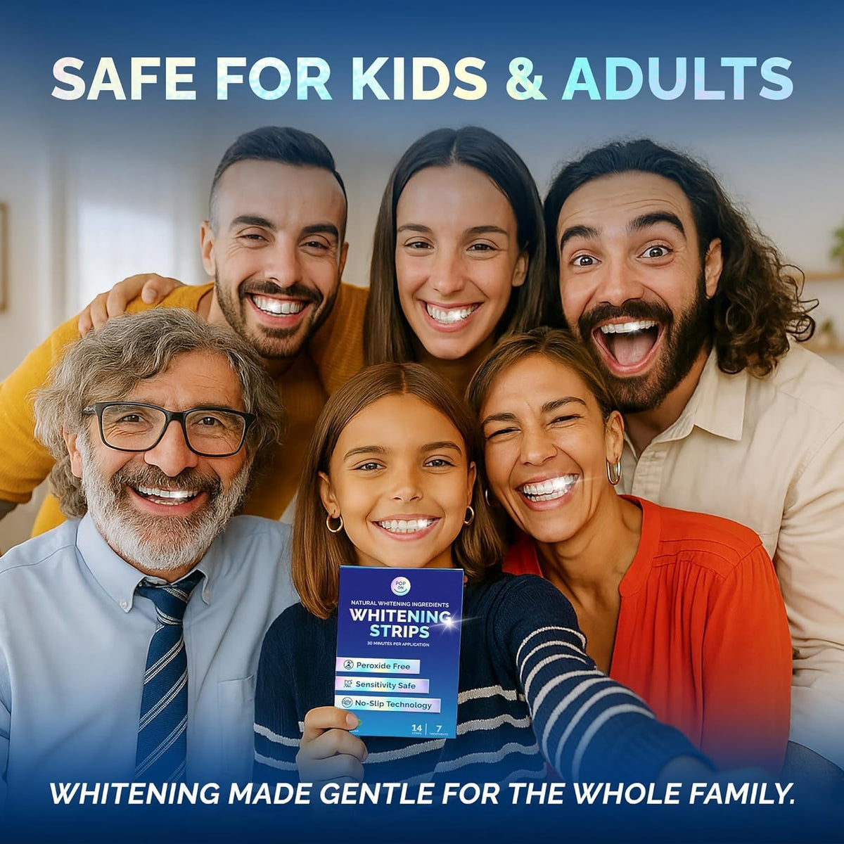 Pop On Teeth Whitening Strips for Sensitive Teeth and Gums