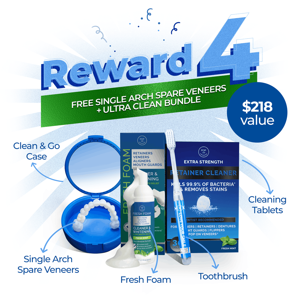 Reward 4 | Spare Veneer | Single Arch + Ultra Clean Bundle - ($218 Value)
